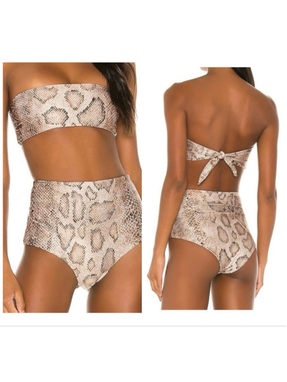 Mara Hoffman Abigail Bikini Top and Lydia Bikini Bottom Python Snake Print